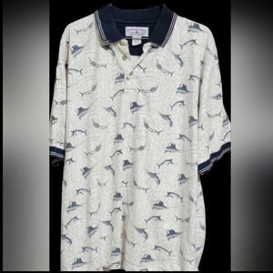 Men's White and Blue Polo-shirts